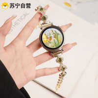 适用oppo watch x2mini表带明日金新款施华洛四叶草金属表链x3mini女款夏天运动智能尚高级感透气腕