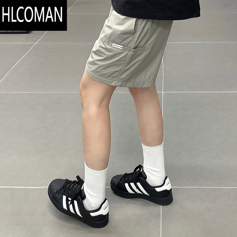 HLCOMAN美式三分短裤男夏外穿薄款冰丝速干沙滩裤跑步运动不过膝四分裤子