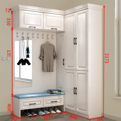 四门鞋柜 左转角鞋柜(尺寸可) 框架结构组装