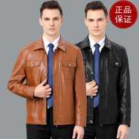 免费退换 2025秋季翻领修身山羊皮真皮皮衣男士短款机车皮夹克韩版薄皮外套反季特价