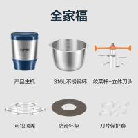 苏泊尔绞肉机家用多功能料理机不锈钢绞馅机婴儿辅食机大容量切菜搅肉搅拌机JR54U-G316 2L