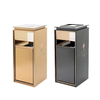 匹牧商用户外电梯口立式垃圾桶单桶黑金色小号禁烟单位:个