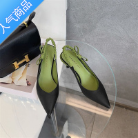 SUNTEK气质时尚高跟鞋2023年春夏新款尖头后空浅口百搭日常凉鞋女