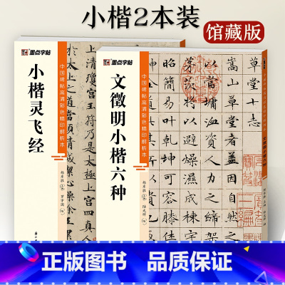 小楷2本 [正版]文徽明小楷六种灵飞经小楷2册帖高清彩色精印解析本馆藏珍本原碑帖毛笔字帖软笔书法练字帖软笔临摹碑帖教学视