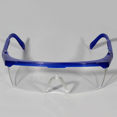 绵冠 护目镜防飞溅防风沙安全透明防护眼镜 蓝边眼镜 10个起拍