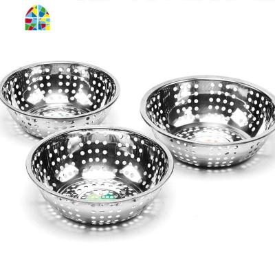 洗菜蓝子 沥水篮 不锈钢 家用不锈钢盆菜盆果盆洗米盆圆形大号 FENGHOU 20cm小孔漏盆实际直径19cm洗菜洗菜篮