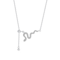 超闪满钻灵蛇项链s999纯银高级感潮流轻奢小众流苏锁骨链足银送女朋友老婆情人节七夕生日礼物