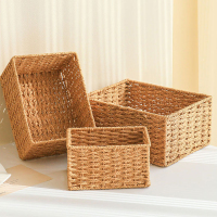 [补贴10%]桌面收纳盒零食钥匙化妆品玄关茶几收纳置物盒编织布艺收纳筐整理