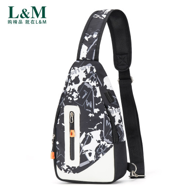 L&M 男士斜挎包休闲 男式胸包单肩包男女斜挎包运动背包防泼水户外新款韩版潮流