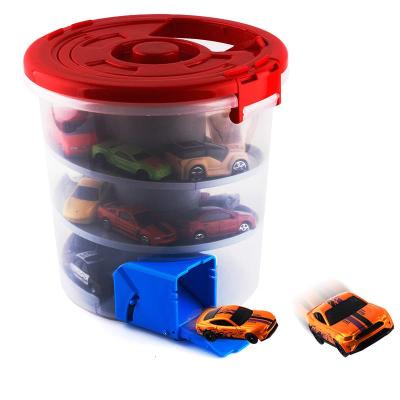 合金滑行车轨道收纳盒儿童玩具车套装各类车组合男孩小汽车收纳桶收纳桶+风火轮小车随机5只