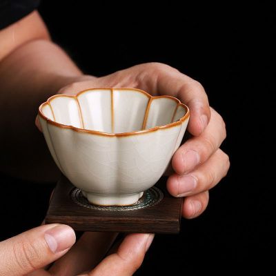 苏宁放心购汝窑开片品茗杯小茶杯陶瓷功夫茶主人杯女单个单杯大号纯手工茶盏