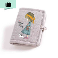 韩版布艺零钱包可爱小女孩印花帆布钱夹学生可爱对折硬币包NEW LAKE女手包