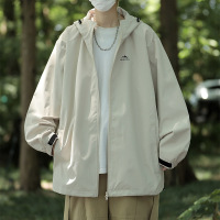 户外山系情侣冲锋衣夹克春秋宽松休闲百搭连帽夹克风衣登山服外套