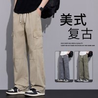 工装裤子男2026夏季新款美式潮牌宽松直筒伞兵裤运动休闲冰丝长裤