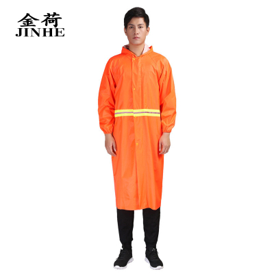 金荷 雨衣 长款雨衣 005连体雨衣 骑车雨衣 橙色 3XL