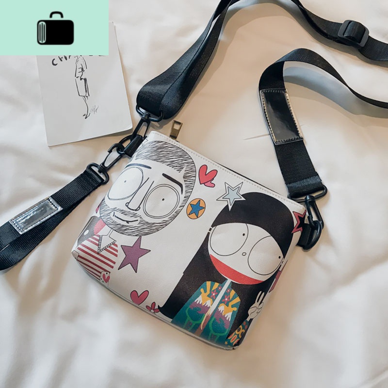 ins超火小包信封包2020夏季韩版个性涂鸦单肩包少女原宿风斜挎包NEW LAKE女斜挎包