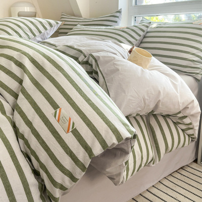 简约纯棉床上四件套100全棉2026新款宿舍被套床单床笠三件套床品4