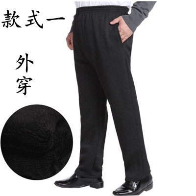 HLCOMAN中老年棉裤男冬季外穿松紧高腰60爸爸爷爷70老人80加绒厚款保暖裤棉裤
