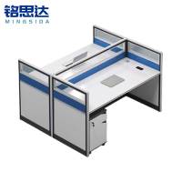 铭思达屏风工位对坐双人位带柜套