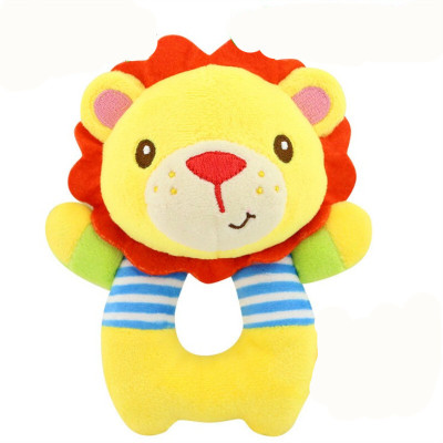 儿玩偶婴儿玩具动物摇铃BB棒抓握玩具0-12-24个月手握圈圈黄色