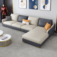欧梵森 沙发 现代简约轻奢科技布沙发组合北欧大小户型乳胶免洗布艺双人贵妃转角沙发意式极简客厅家具家居沙发