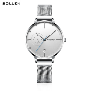 梭伦(SOLLEN)手表女ins风新款简约时尚防水潮自动机械表女士手表女表腕表 SL-416
