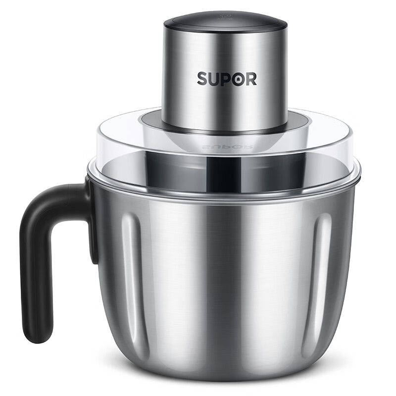 苏泊尔(SUPOR)绞肉机 绞馅机 家用多功能碎肉机 [便捷把手]双刀配置 2.2L 不锈钢JR56S-U