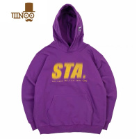 YANXUSTA潮牌幻影字母连帽卫衣欧美复古宽松S星标魔术贴套头帽衫男
