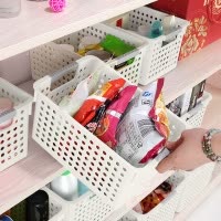 家柏饰(CORATED)塑料收纳篮加厚长方形正厨房收纳盒浴室桌面杂物零食置物篮整理筐