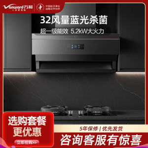 万和(Vanward)32m³吸力顶侧双吸WL890+JZT-G6L50 5.2KW燃气灶天然气灶具家用烟灶套装