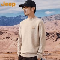 JEEP吉普[100%绵羊毛]圆领毛衣男款春季针织内搭休闲百搭羊毛衫