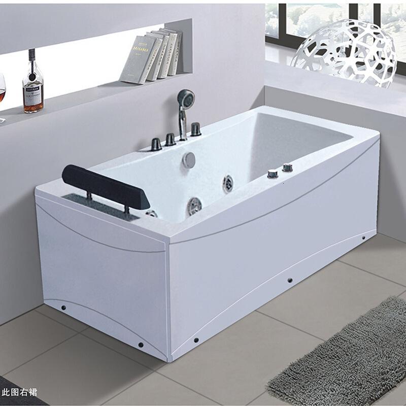 厂家批长方形亚克力浴缸家庭单双人SPA按摩浴缸简约型酒店浴缸波迷娜BOMINA