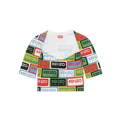 高田贤三(Kenzo)女款运动T恤短袖方形领口贴身剪裁显身材聚酰胺弹