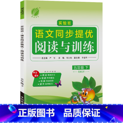 语文 五年级下 [正版]2024年春 小学语文实验班同步提优阅读与训练五年级语文下册人教版 5年级下册RJ版阅读理解写作