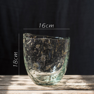 美帮汇夹沙冰晶瓶手工艺玻璃瓶子花瓶花器花插装饰摆件艺术器皿 中号