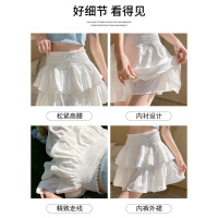 黑色蕾丝蛋糕短裙女夏季甜美法式高腰显瘦花边a字芭蕾蓬蓬半身裙