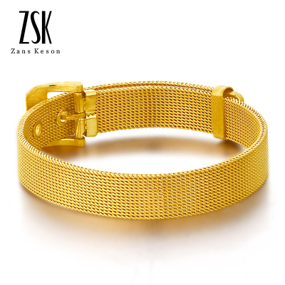 ZSK珠宝黄金手链女999足金时尚手表链精品手链男女款情侣手链女士珠宝首饰（计价）定制34.30克/工费900元