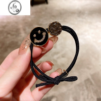 JiMi韩国东大门水钻笑脸发绳女丸子头皮筋ins风简约发圈扎头绳发饰品