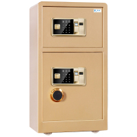 臻远全钢实心防盗保险柜 高120cm双门双层指纹款土豪金色