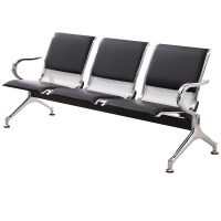 戴劲 钢制排椅机场椅加固加厚长椅候诊椅连排输液等候椅B款三人位皮面