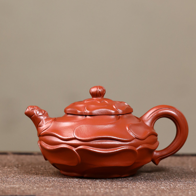 MULTIPOTENT宜兴紫砂壶原矿大红袍茶壶国家工艺美术师陈浩作品风卷葵320ml