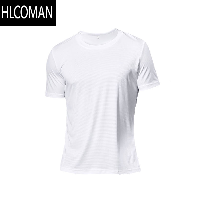 HLCOMAN宽松圆领跑步篮球短袖速干夏季运动t恤男款定制工作服印LOGO印字