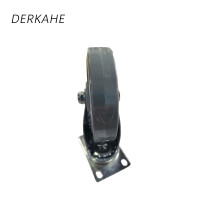 DERKAHE 中型手推车聚氨酯轮 φ100×32(4寸) 万向刹车款 个