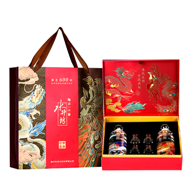 官方授权-水井坊53度井台珍藏龙凤500ml*2瓶礼盒装浓香型白酒