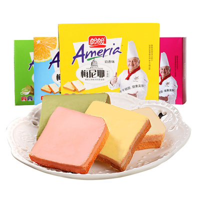 盼盼梅尼耶（奶香味+草莓味）160g*2盒干蛋糕早餐糕点食品休闲小吃多口味饼干零食批发