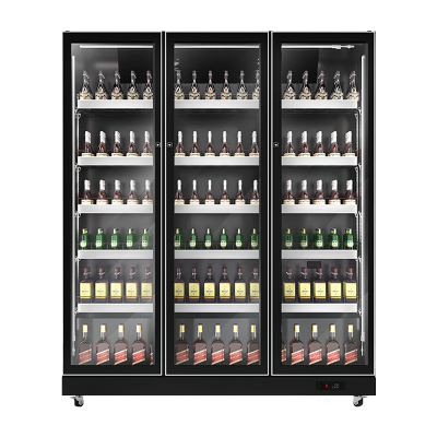 星星优品IVGC-3D-6019W-U商用冷藏展示柜980升冰柜风冷无霜保鲜饮料啤酒柜酒吧超市全屏玻璃款