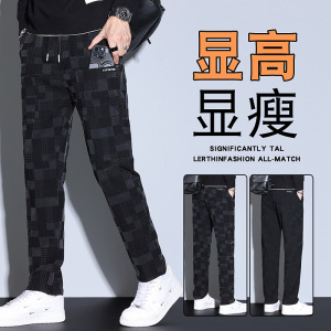 常规加绒休闲裤男秋冬新款弹力大码商务高端轻奢厚款保暖潮牌男装