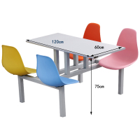 凌迪星食堂桌椅1.2*0.6*0.75m套