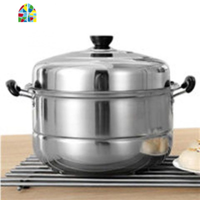 不锈钢蒸锅加厚蒸笼1二2层三3四4层蒸格汤锅煤气电磁炉蒸锅具 FENGHOU 26cm加厚