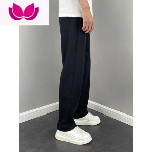 七斓vibe直筒卫裤男加厚休闲长裤百搭运动裤宽松阔腿黑色裤子潮牌